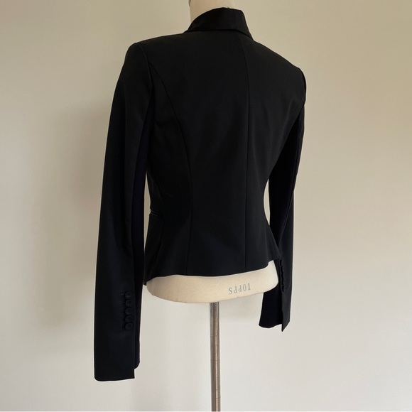 BCBG Maxazria Black Chain Fringe Embellished Lapel Blazer Jacket Tuxedo - Picture 5 of 5